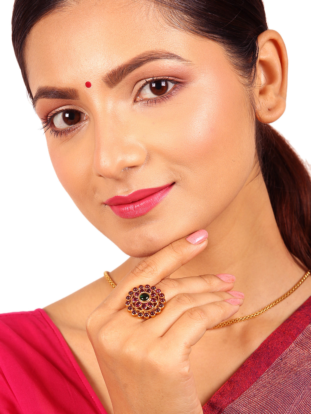 925 Silver Round Finger Ring With Size Adjustable