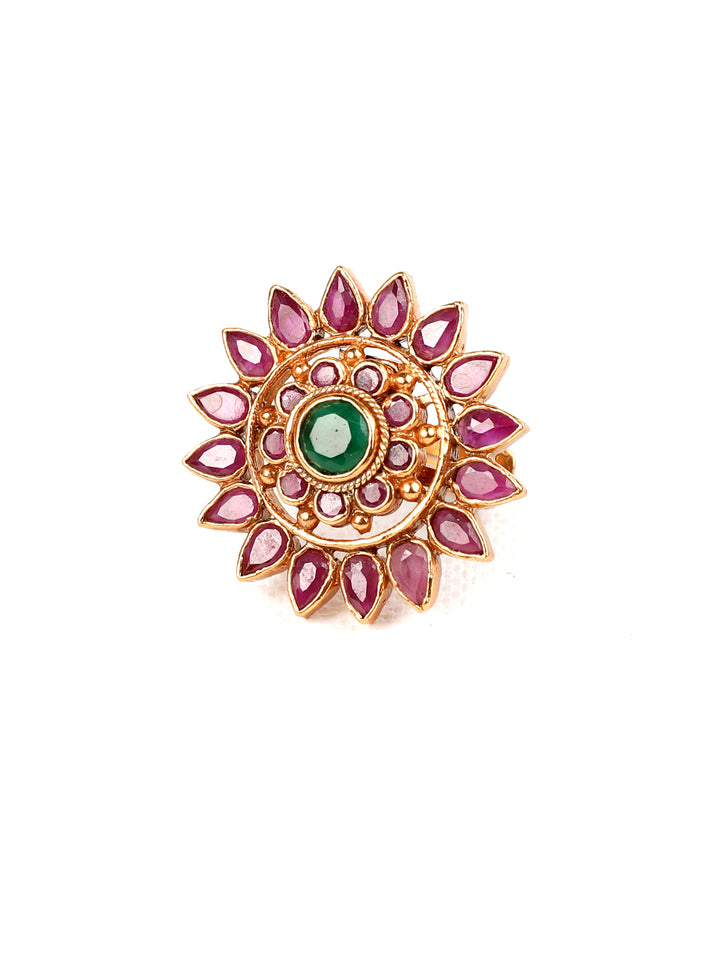 925 Silver Flower Finger Ring With Size Adjustable