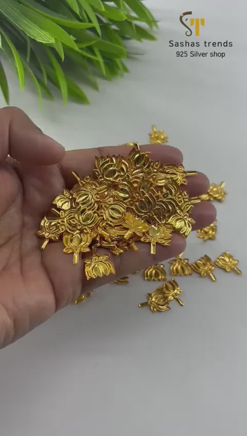 Pure silver 108 Lotus-shaped flower/Small