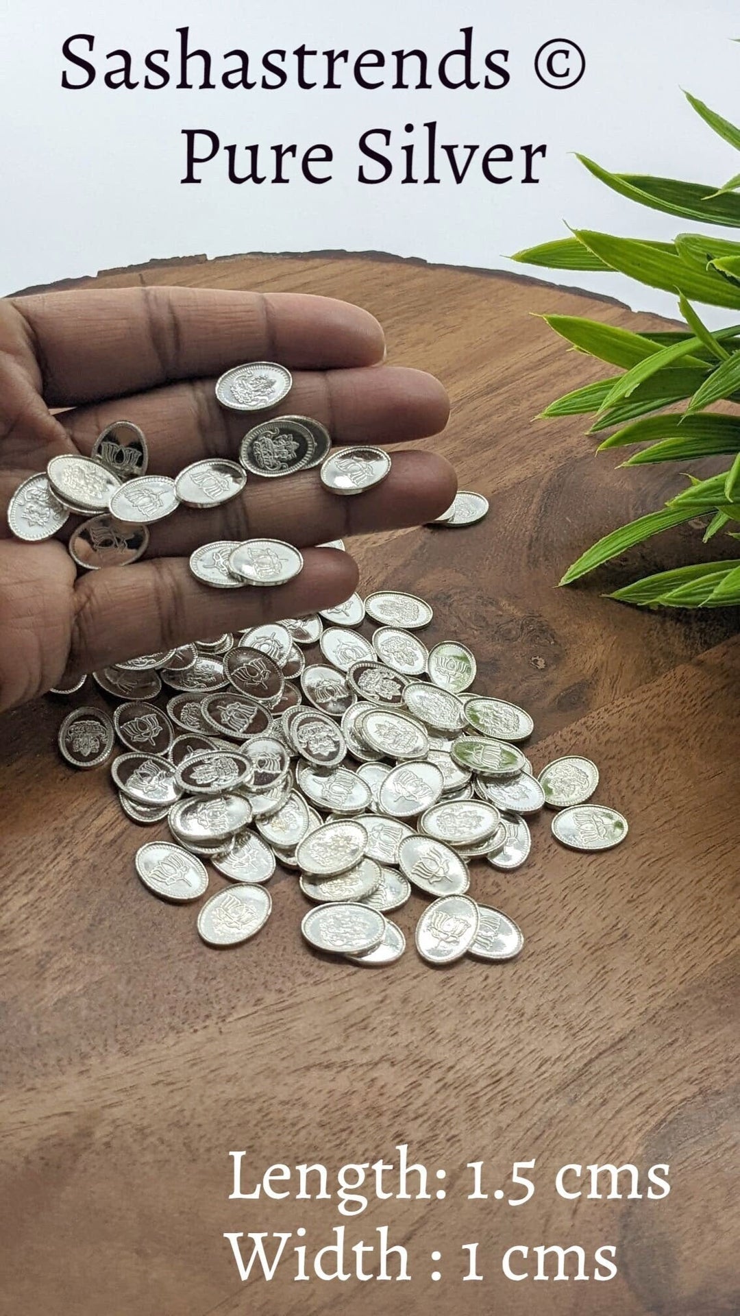 108 silver coins Oval- Sterling Silver -Pure silver gift items- hindu pooja item-return gift for navarathri- gift housewarming