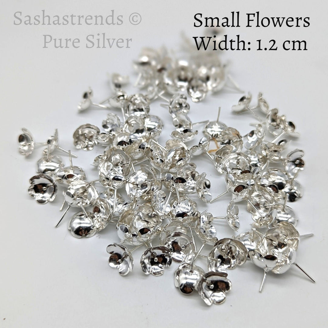 Silver 108 flowers silver finish with stem - silver gift items- Hindu pooja item-return gift for navarathri- gift housewarming