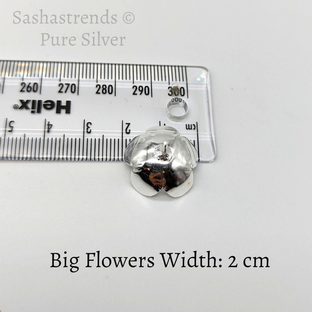 Silver 108 flowers silver finish with stem - silver gift items- Hindu pooja item-return gift for navarathri- gift housewarming