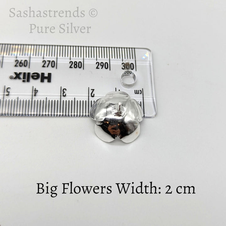 Silver 108 flowers silver finish with stem - silver gift items- Hindu pooja item-return gift for navarathri- gift housewarming