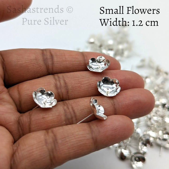 Silver 108 flowers silver finish with stem - silver gift items- Hindu pooja item-return gift for navarathri- gift housewarming