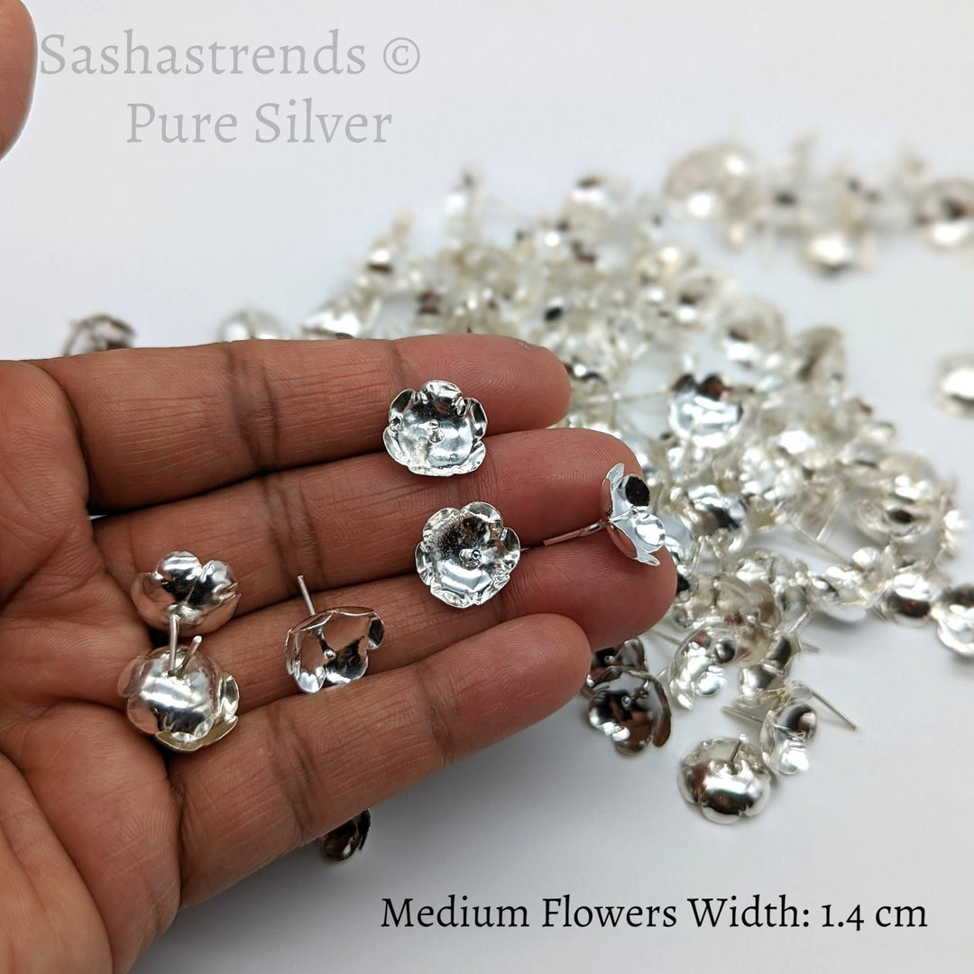 Silver 108 flowers silver finish with stem - silver gift items- Hindu pooja item-return gift for navarathri- gift housewarming