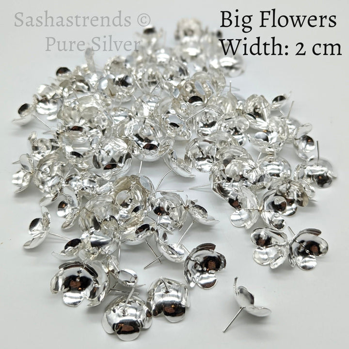 Silver 108 flowers silver finish with stem - silver gift items- Hindu pooja item-return gift for navarathri- gift housewarming