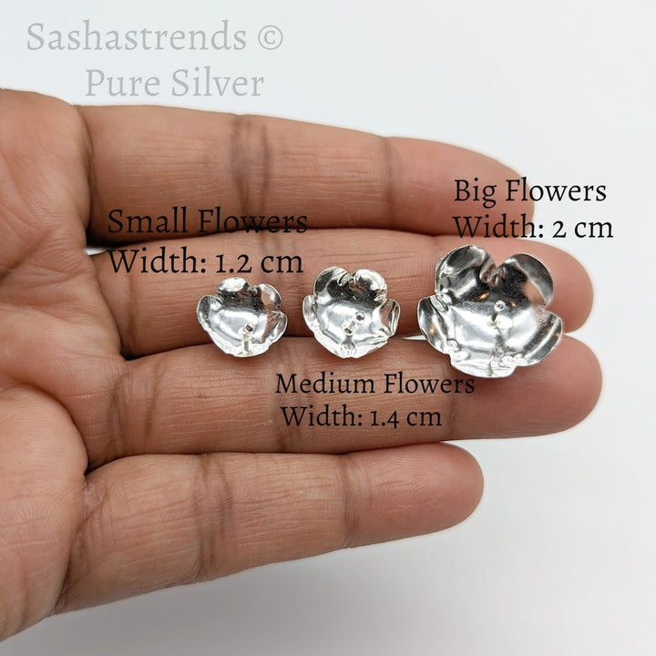 Silver 108 flowers silver finish with stem - silver gift items- Hindu pooja item-return gift for navarathri- gift housewarming