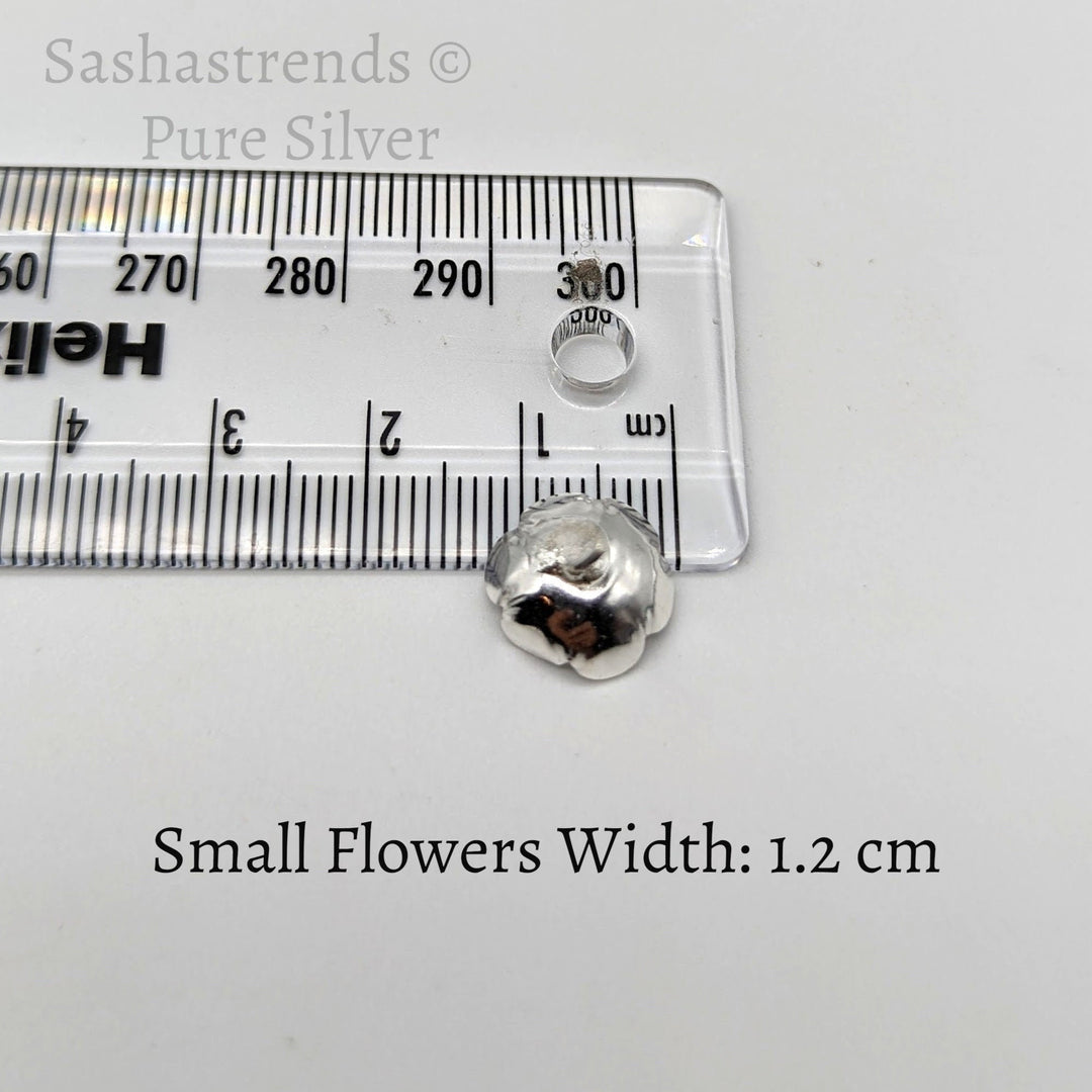 Silver 108 flowers silver finish with stem - silver gift items- Hindu pooja item-return gift for navarathri- gift housewarming