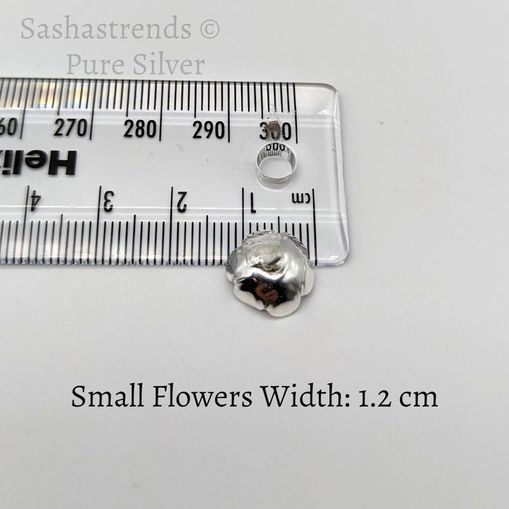 Silver 108 flowers silver finish with stem - silver gift items- Hindu pooja item-return gift for navarathri- gift housewarming