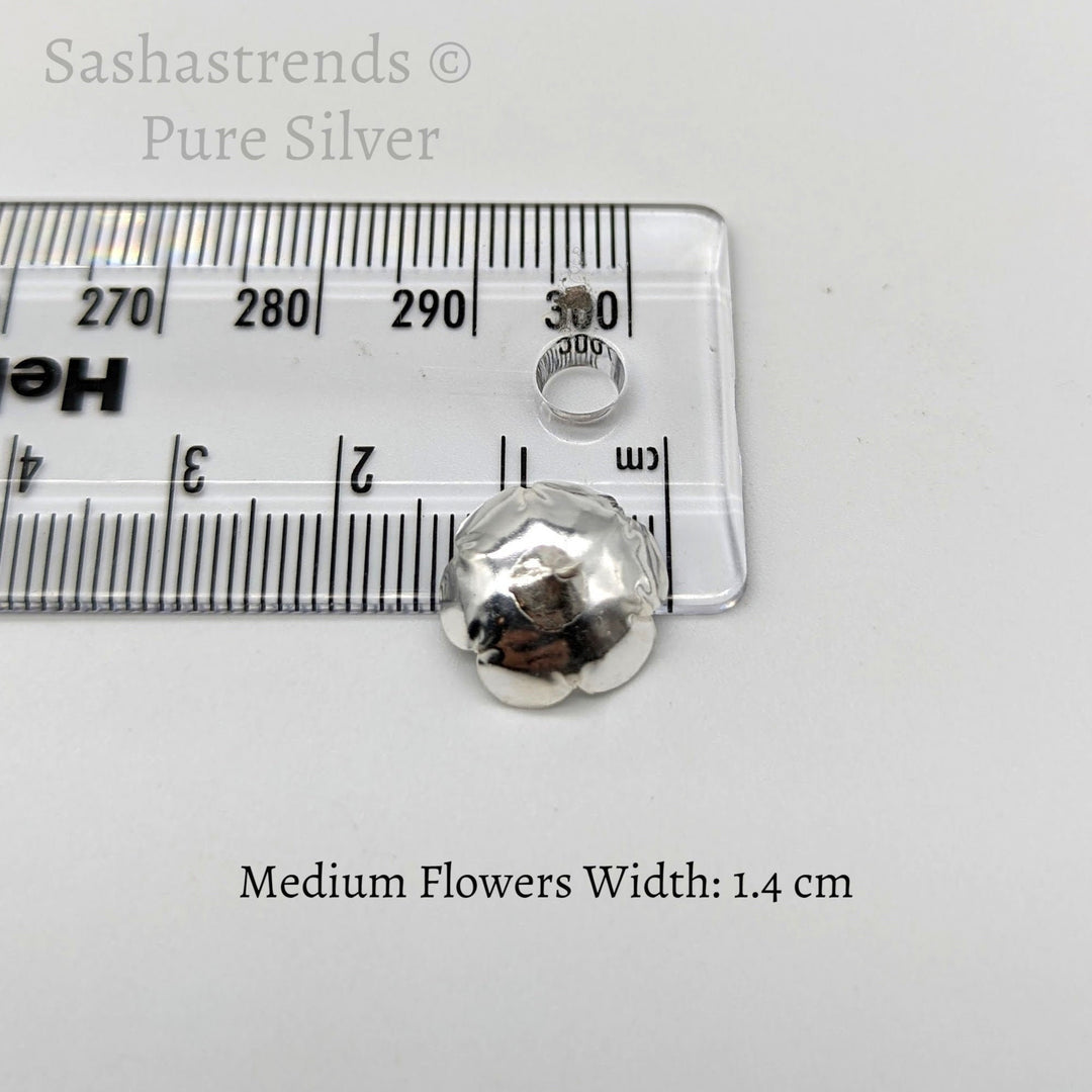 Silver 108 flowers silver finish with stem - silver gift items- Hindu pooja item-return gift for navarathri- gift housewarming