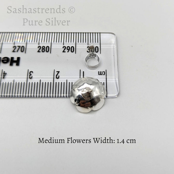 Silver 108 flowers silver finish with stem - silver gift items- Hindu pooja item-return gift for navarathri- gift housewarming