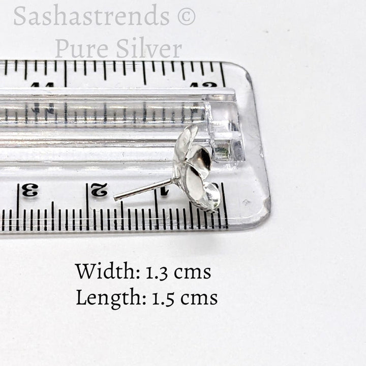 Silver 108 flowers with red stone - silver gift items- Hindu pooja item-return gift for navarathri- gift housewarming