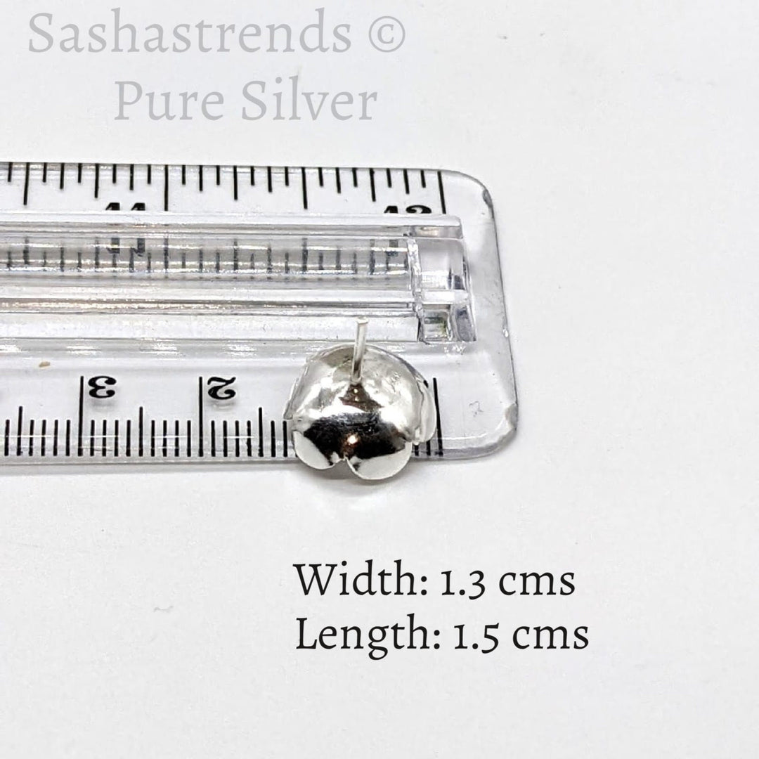 Silver 108 flowers with red stone - silver gift items- Hindu pooja item-return gift for navarathri- gift housewarming