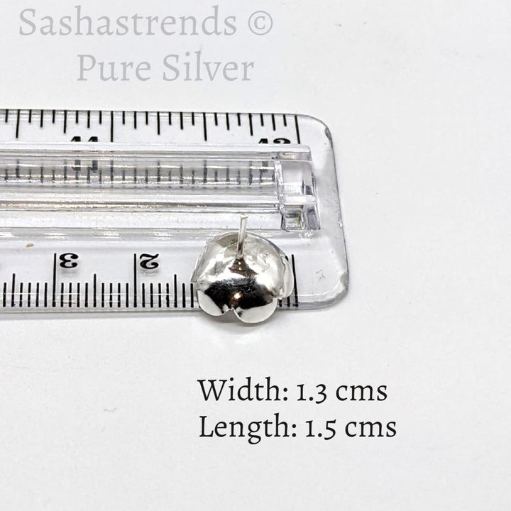 Silver 108 flowers with red stone - silver gift items- Hindu pooja item-return gift for navarathri- gift housewarming