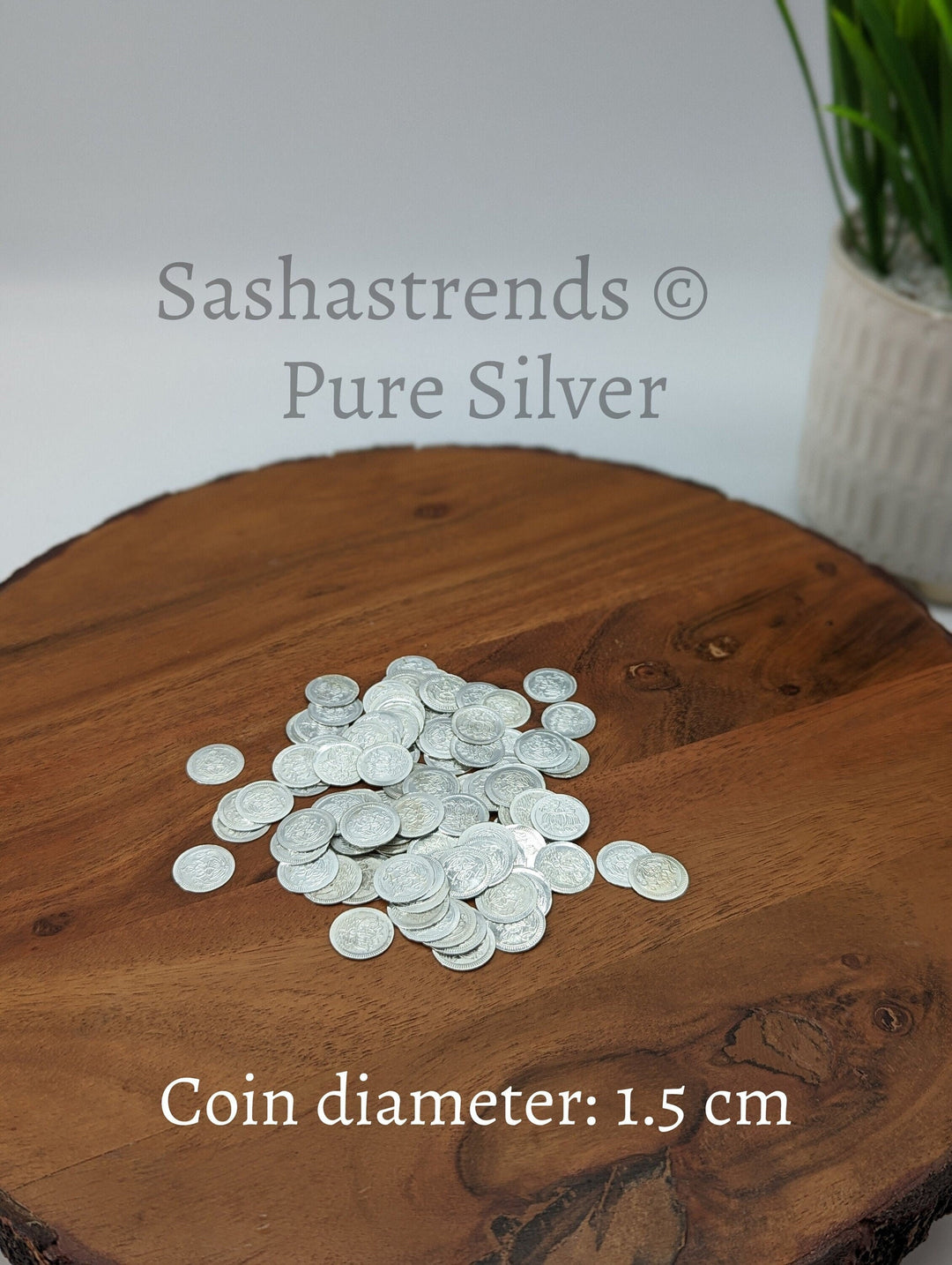 Pure silver 108 silver coins round -sterling silver flower-pure silver gift items- hindu pooja item-return gift for navarathri /housewarming