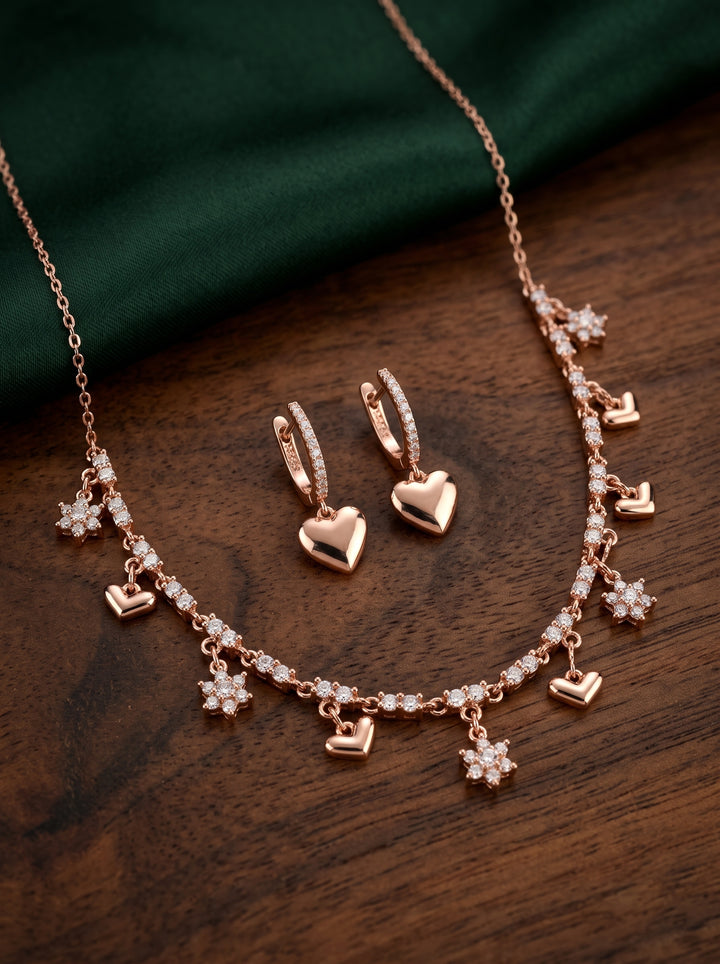 Everyday charm silver necklace set