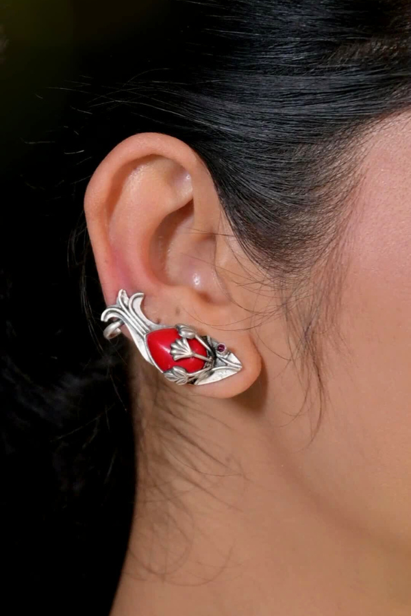 Meena contemporary 925 silver earring