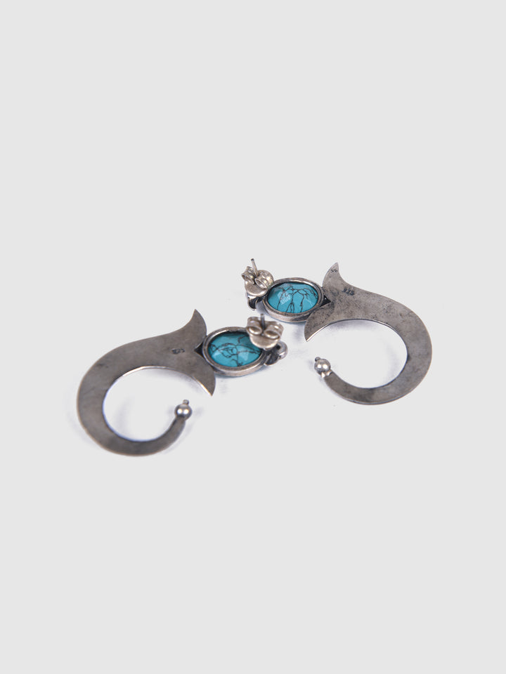 Elina 925 silver oxidized earring