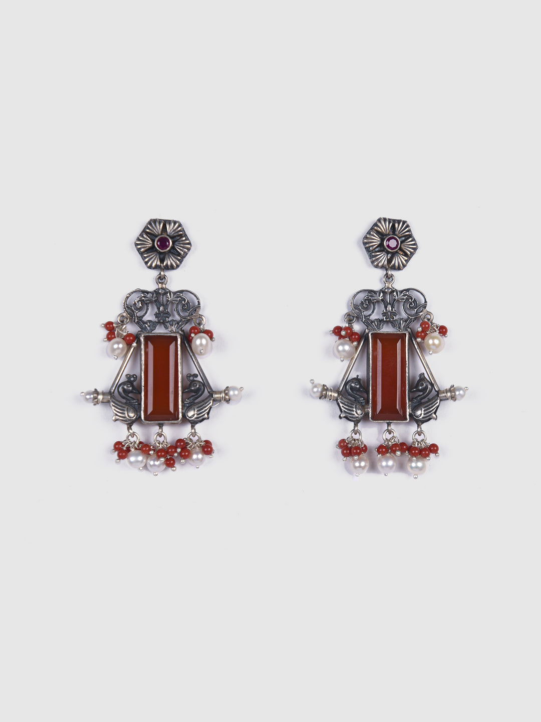 Ekta 925 silver oxidized earring