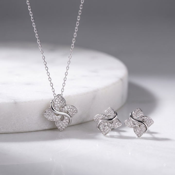Plumeria Bloom Silver Necklace