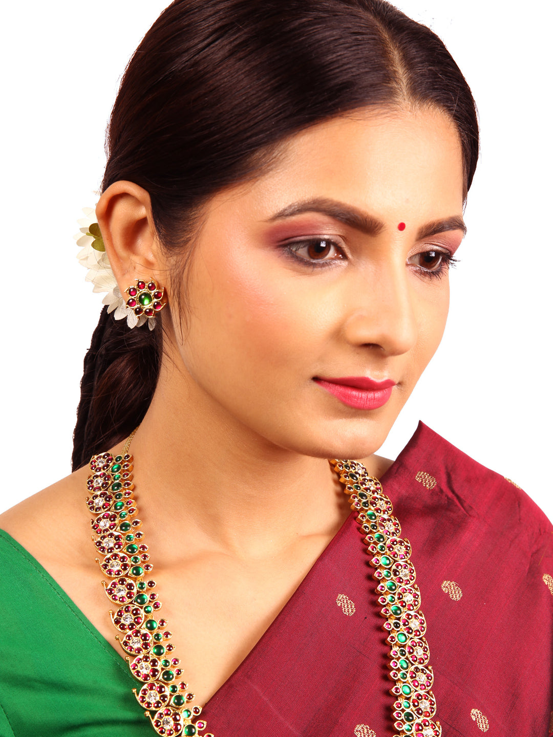 Silver Araku round Padmini stud