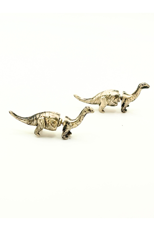 Dinosaur earring - 925 silver oxidized