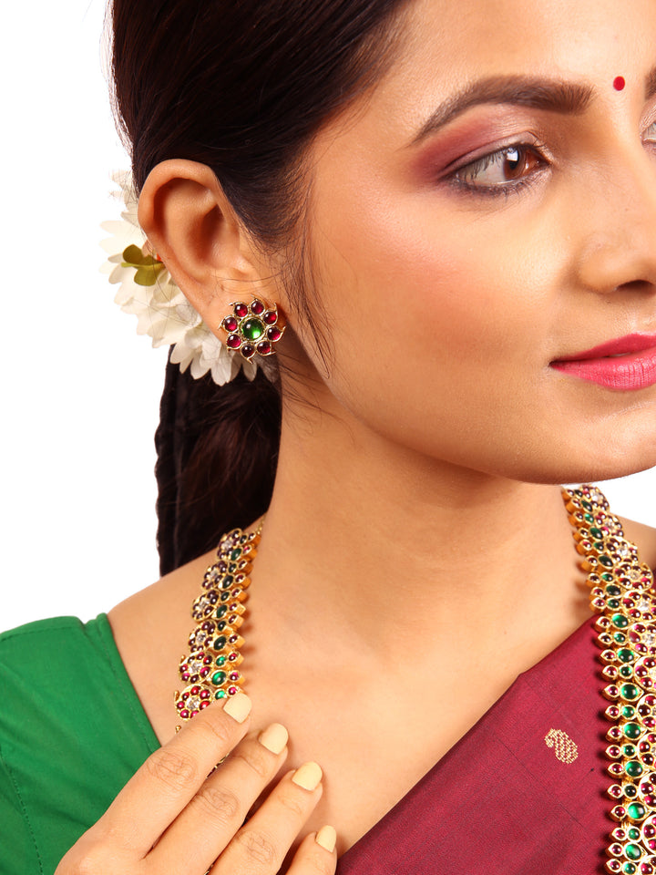 Silver Araku round Padmini stud