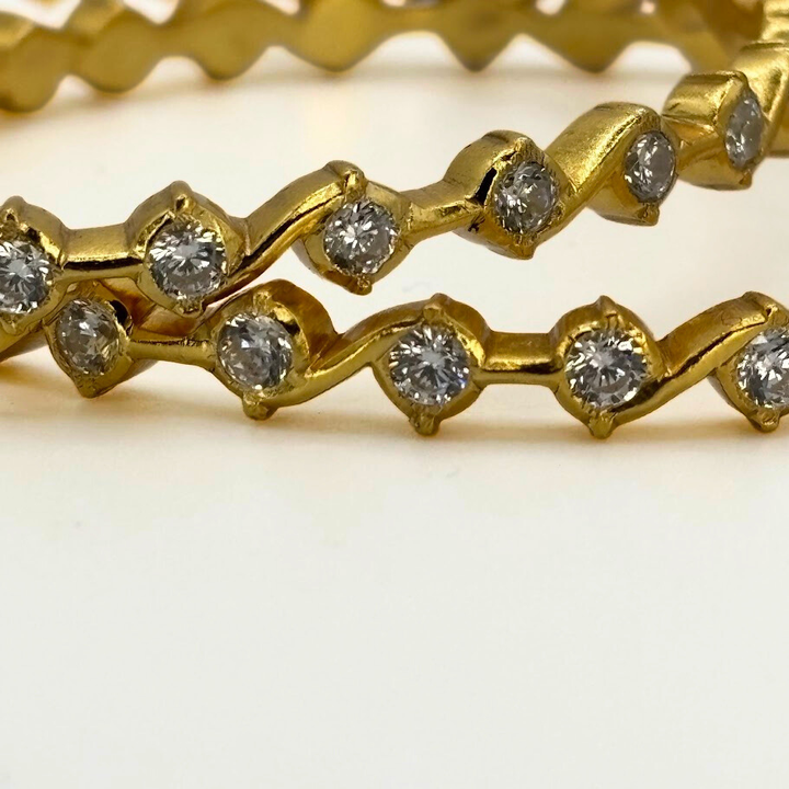 925 silver gold plated - Stone bangle