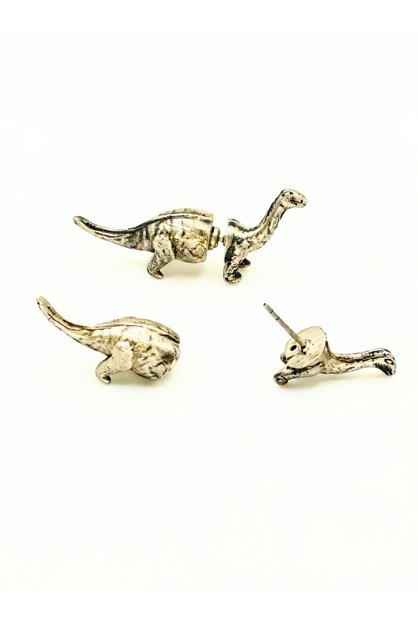 Dinosaur earring - 925 silver oxidized