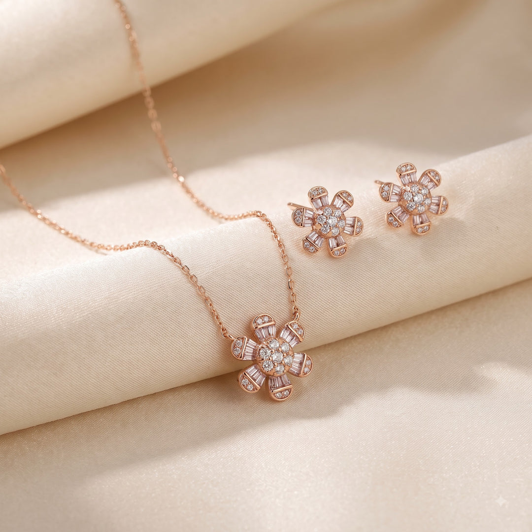 Floral Silver Necklace