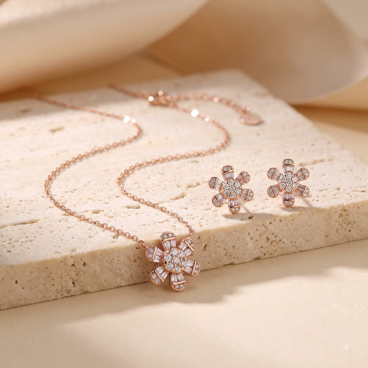 Floral Silver Necklace