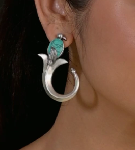 Elina 925 silver oxidized earring