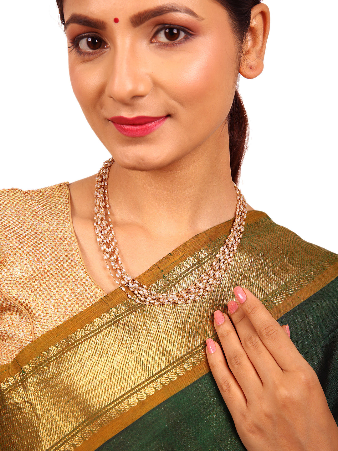 925 silver rice pearl chain