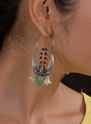 Swara 925 silver oxidized earring