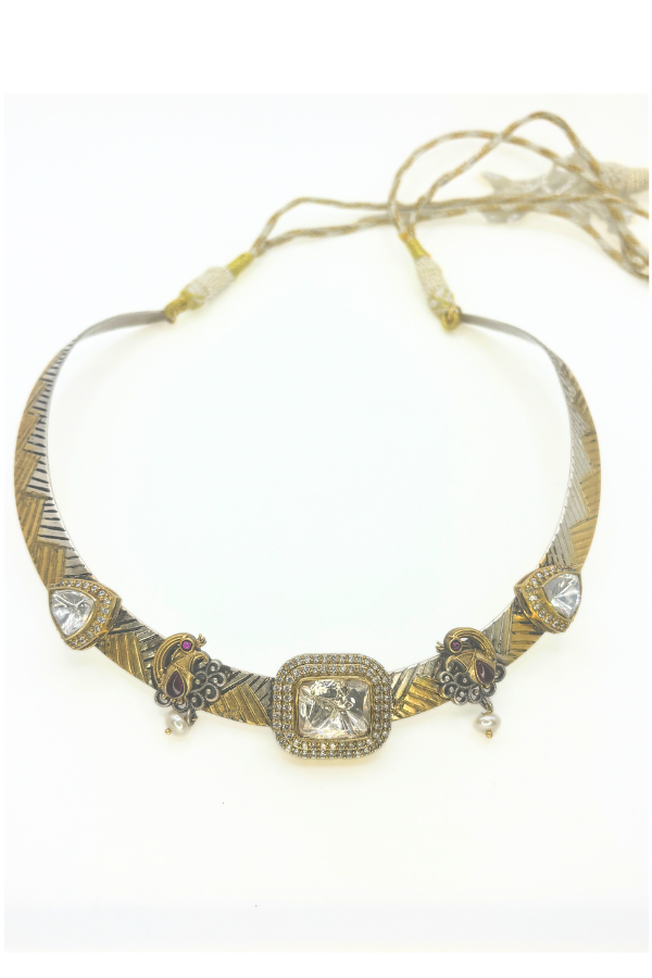 Aishani choker - 925 silver dual-tone