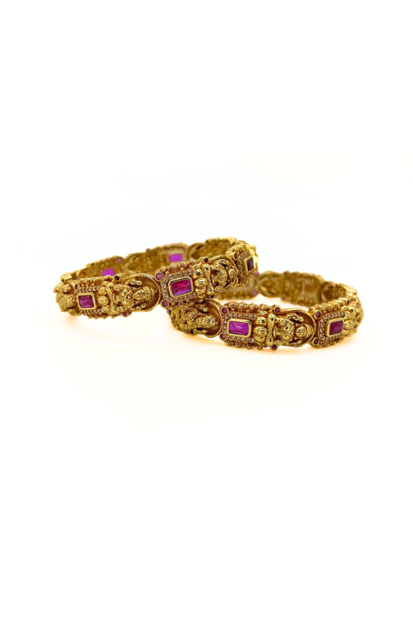 925 Silver gold plated - Lakshmi Kada / Bangle