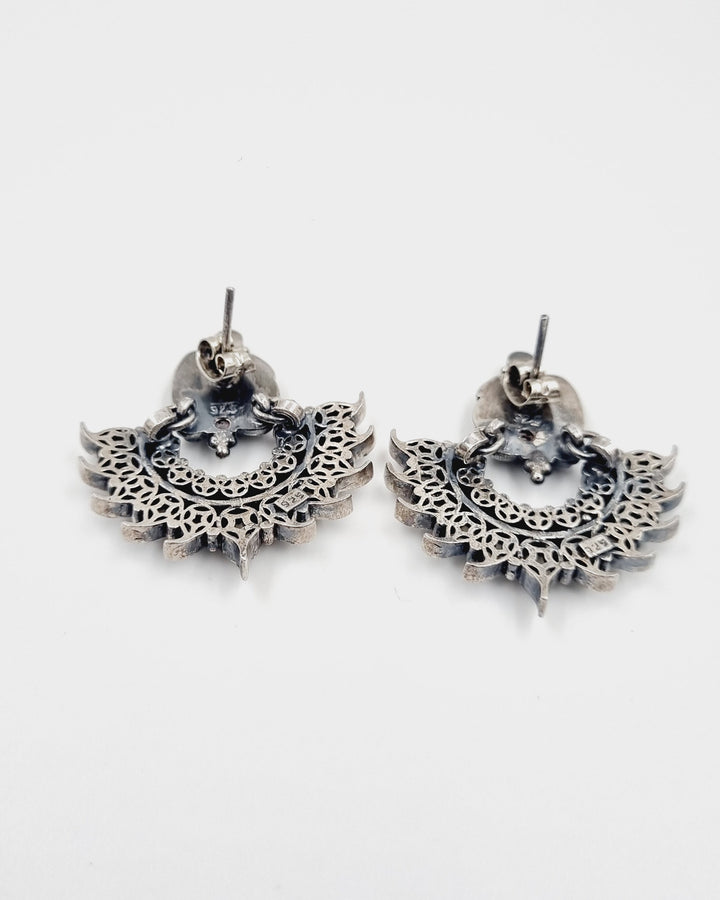 Sterling silver earring, 925 silver jewelry, peacock jewelry, Pearl earring, Navarathri, Christmas, Gifts