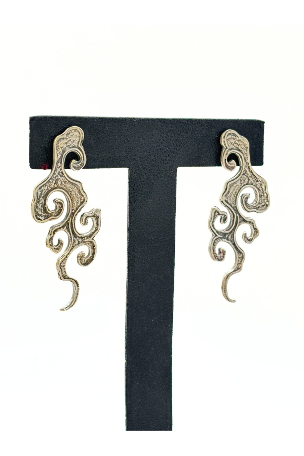 Modern art earring - 925 silver oxidized