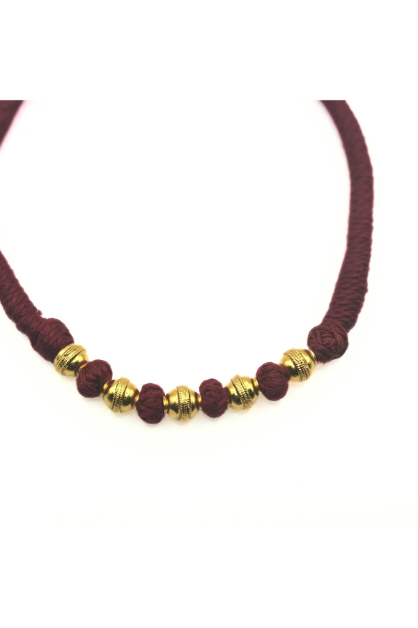 Sanya Threaded Necklace -925 silver gold polish