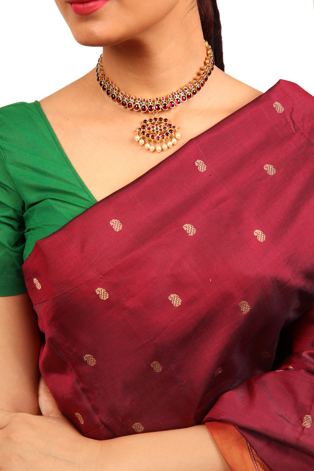 Silver Araku Bharatnatyam short necklace