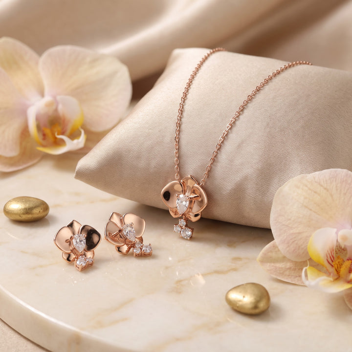 Pansy Flower 925 Silver Necklace