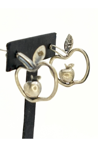 Apple Earring - 925 silver oxidized
