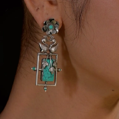 Ojasvi 925 silver oxidized earring