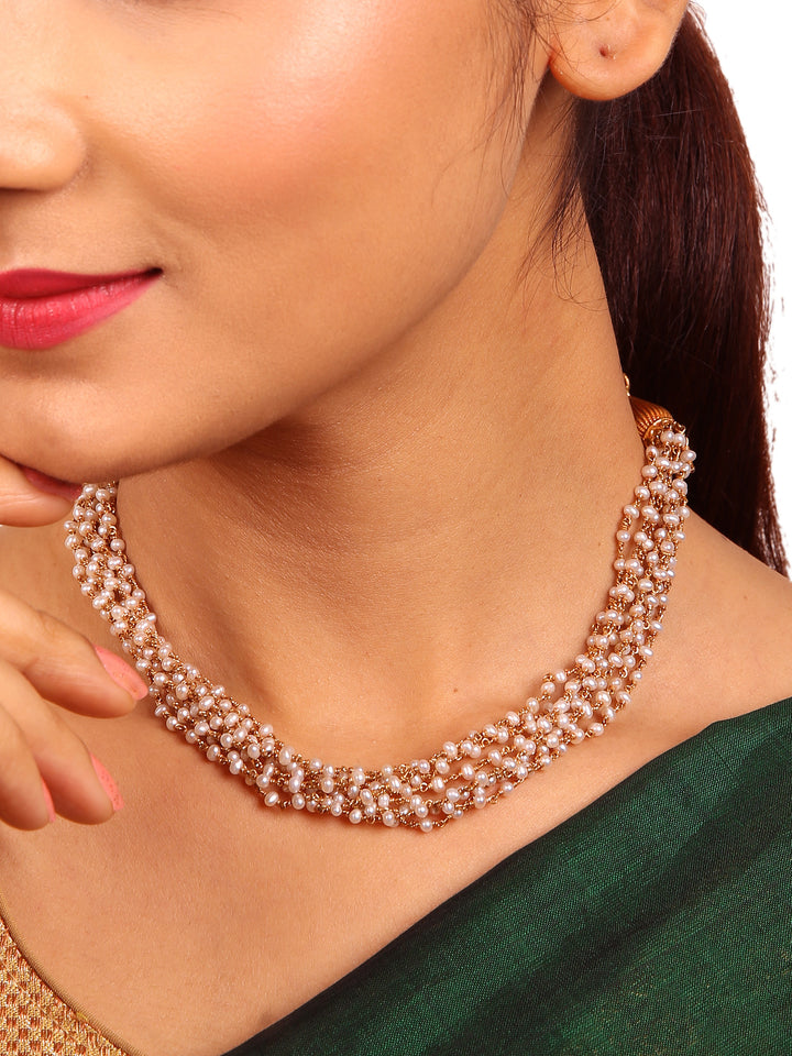 925 silver round pearl chain