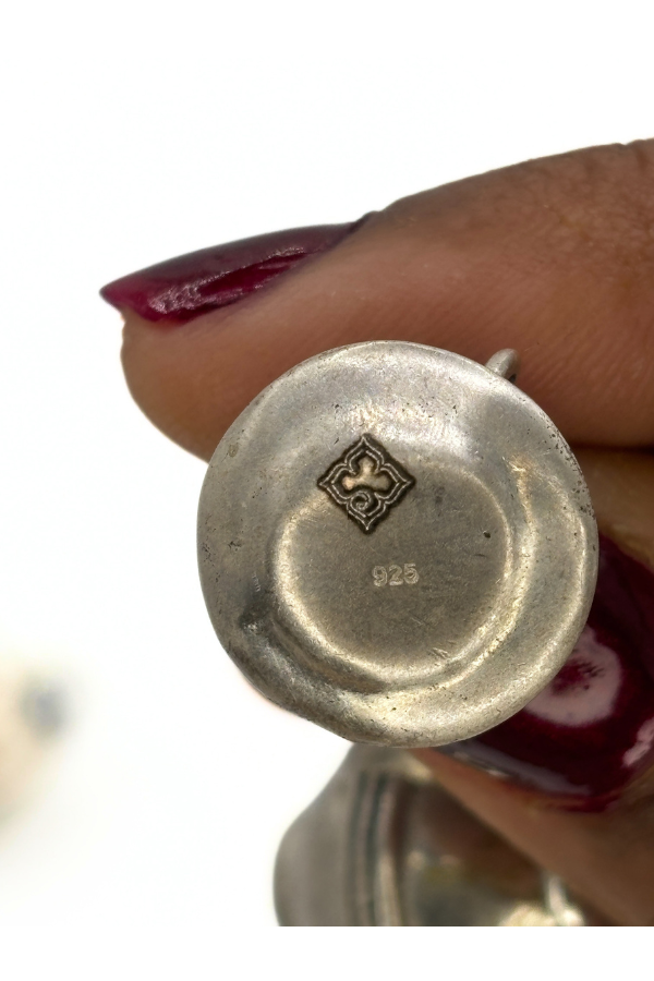 Teapot earring - 925 silver oxidized