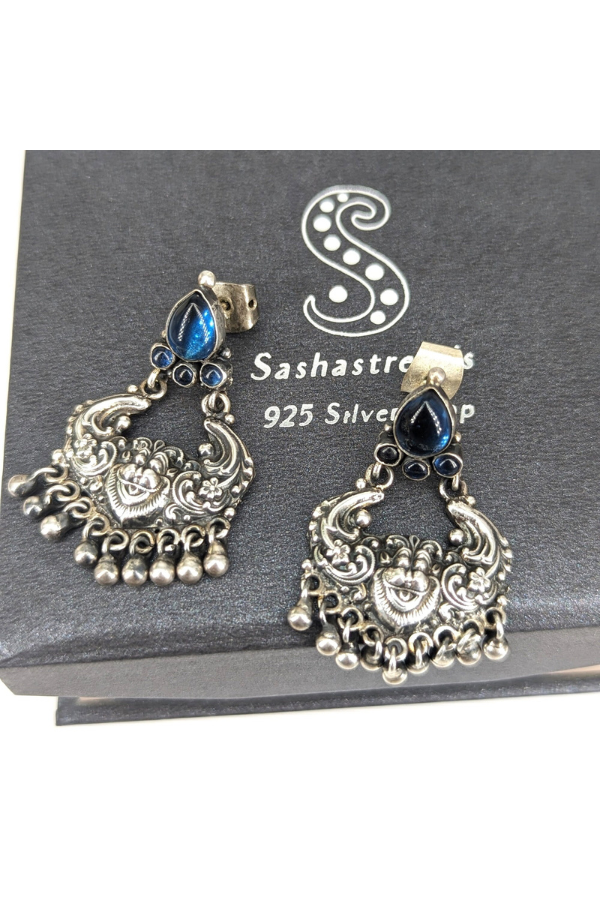 Poshika Simhamura Earring - 925 oxidized silver