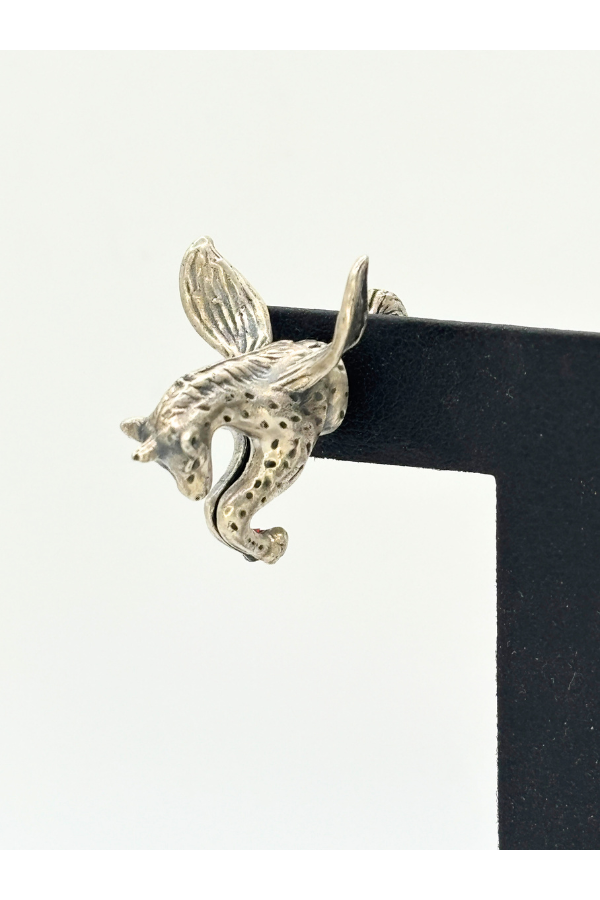 Unicorn earring - 925 silver oxidized