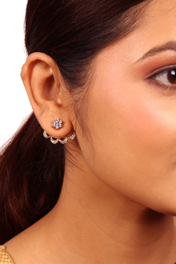 Kansi Ear Jacket Earring - 925 silver gold polish