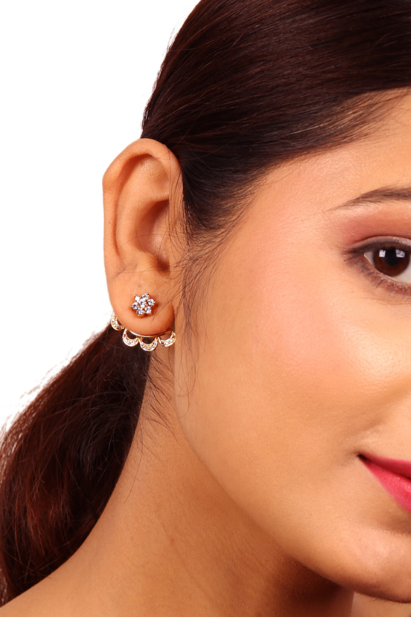 Kansi Ear Jacket Earring - 925 silver gold polish