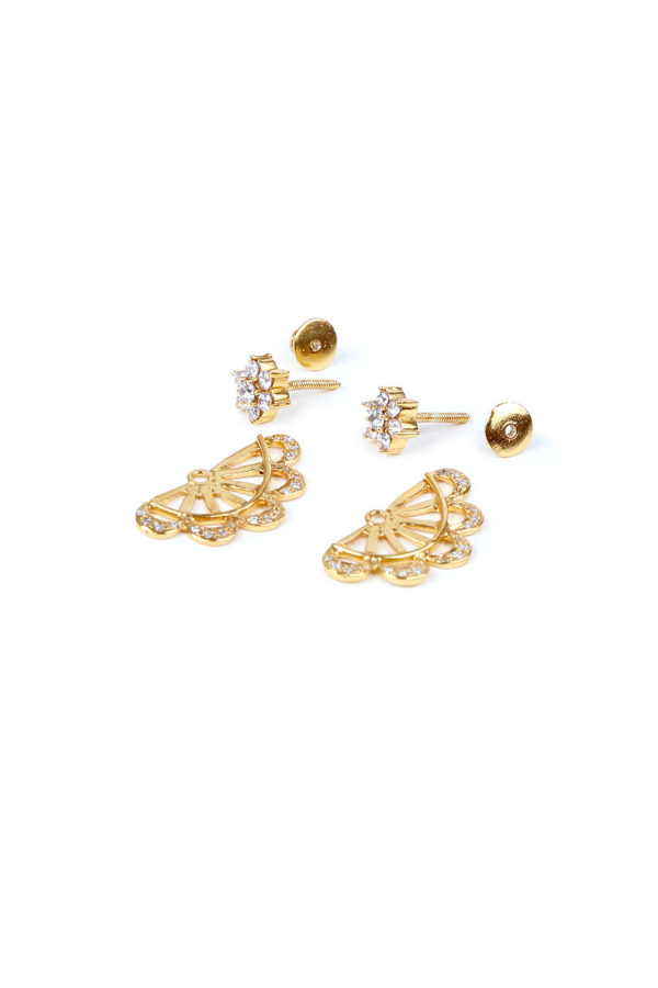 Kansi Ear Jacket Earring - 925 silver gold polish